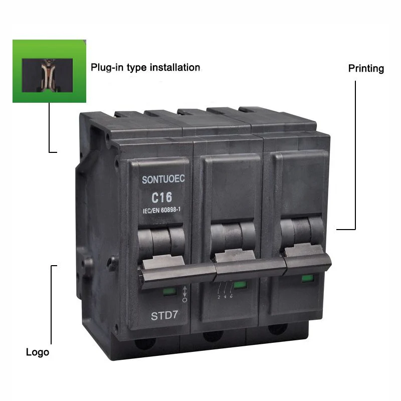Plug ngohlobo lwe-3P miniature Breaker Breaker MCB
